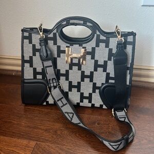 Halston Monogram Tote Bag